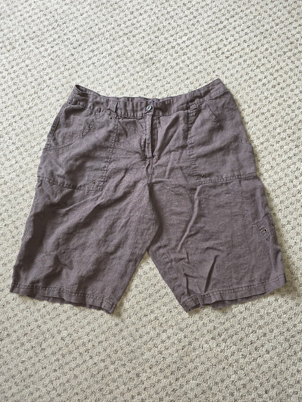 Ecologie Relaxed Linen Cargo Shorts - Brown